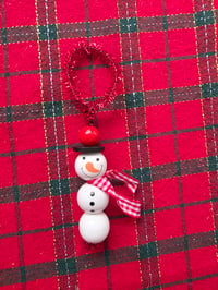 Image 1 of Wooden snowgirl ornament 