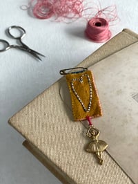 Yellow Linen Ballet Dancer Brooch