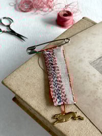Beautiful Linen Brooch with Hare
