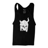 Helmet Skull - Cropped Thrifted Tank (Size Medium)