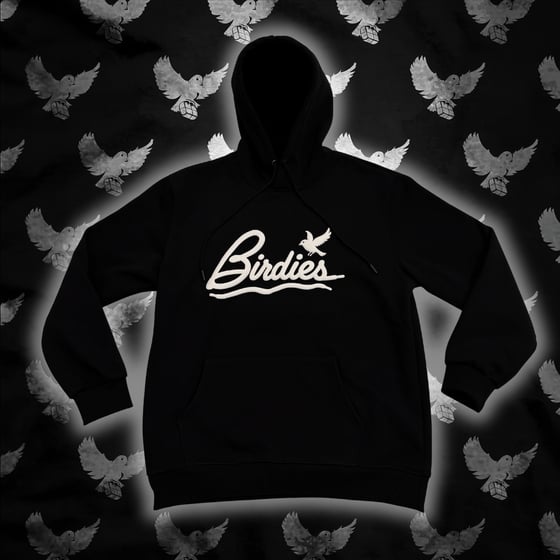 Image of Black/White Birdies Always Fly Lace Hoodie