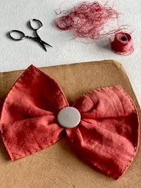 Red Linen Bow 