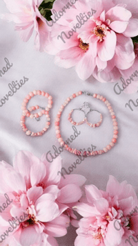 Image 1 of ANA826224 - Opaque Rose Quartz Jewelry Set