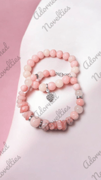 Image 2 of ANA826224 - Opaque Rose Quartz Jewelry Set