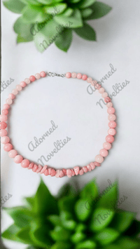 Image 3 of ANA826224 - Opaque Rose Quartz Jewelry Set