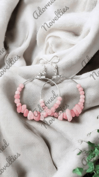 Image 4 of ANA826224 - Opaque Rose Quartz Jewelry Set