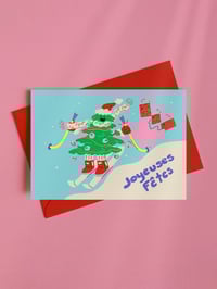Image 1 of Carte de noël - Skier comme un sapin
