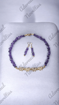 Image 1 of ANA826225 - Amethyst Necklace and Earring Set