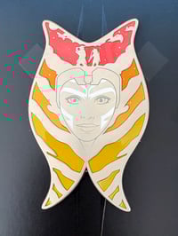Image 1 of *Foster Kids CHARITY PIN* Ahsoka Yellow-Orange-Pink/red Ombre Gradient Pin LARGE 3" Version