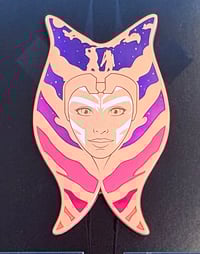 Image 1 of *Foster Kids CHARITY PIN* Ahsoka Pink-Purple Ombre Gradient Pin LARGER 3" Version