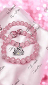Image 3 of ANA826226 - Pink Cat Eyes Bracelet Set