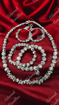 Image 1 of ANA826227 - Dalmatian Jasper Bead Jewelry Set