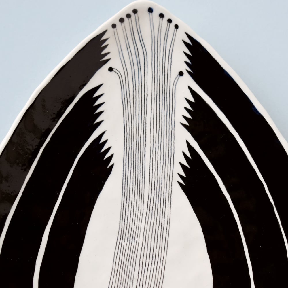 Image of Black Flower Plate