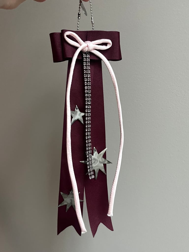 Burgundy Pink Brooch Charm Image 2