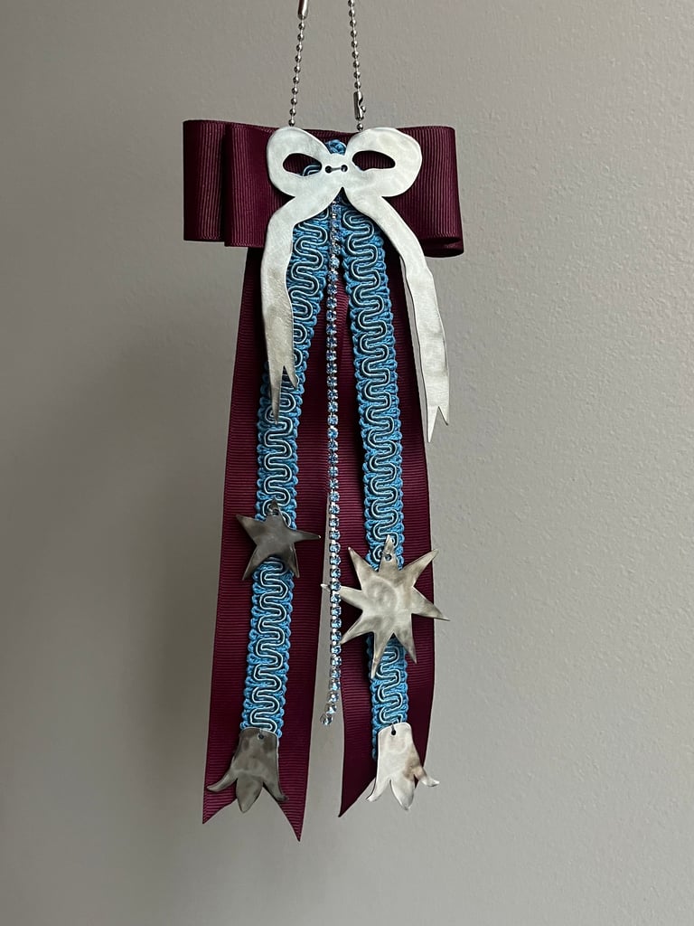 Burgundy Blue Brooch Charm  Image 4