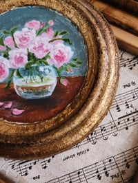 Image 3 of Bowl of Roses -Original Acrylic Painting 