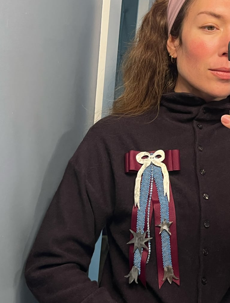 Burgundy Blue Brooch Charm  Image 5