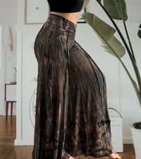 Image 1 of Tie Dye Rayon Flare Pants, Boho Festival Style For Dancing And Yoga