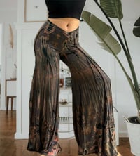 Image 2 of Tie Dye Rayon Flare Pants, Boho Festival Style For Dancing And Yoga