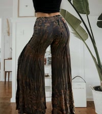 Image 3 of Tie Dye Rayon Flare Pants, Boho Festival Style For Dancing And Yoga