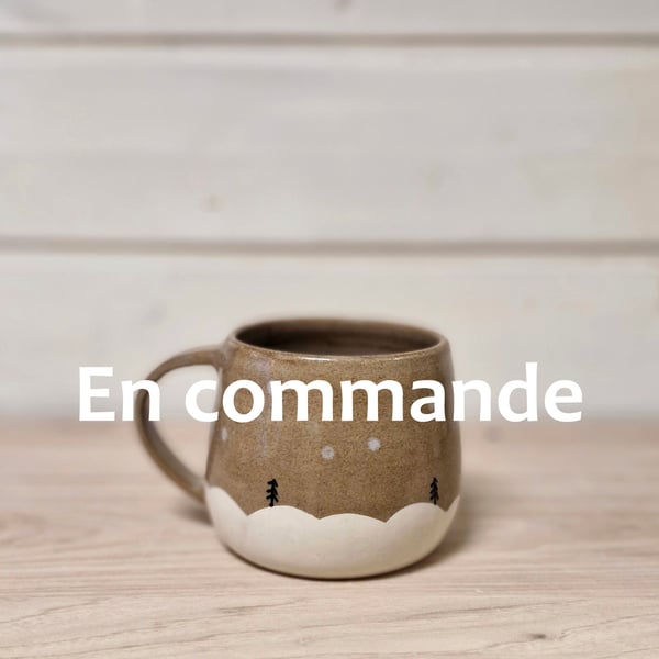 Image of EN COMMANDE / Tasse à chocolat Sapins marron