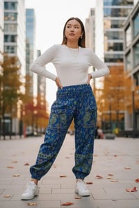 Image 1 of Blue & Green Paisley Pocket Pants