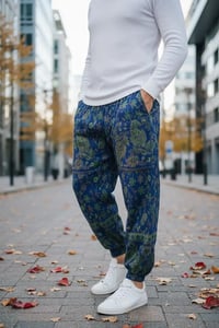 Image 4 of Blue & Green Paisley Pocket Pants