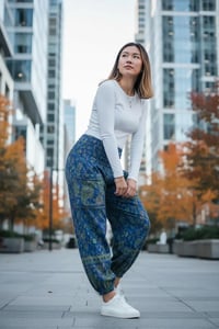 Image 5 of Blue & Green Paisley Pocket Pants