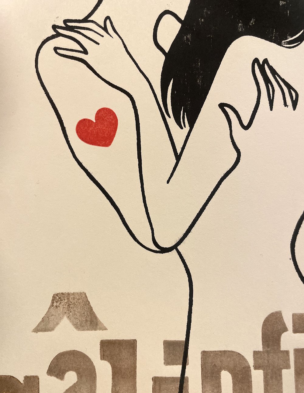 Image of Gold letterpress & woodblock art print