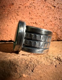 Image 5 of WL&A Handmade Heavy Ingot Cuatro Oval Patagonia Turquoise Rings - Size 11.5