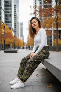 Image 3 of Black & Green Paisley Pocket Pants