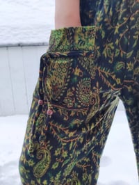 Image 5 of Black & Green Paisley Pocket Pants