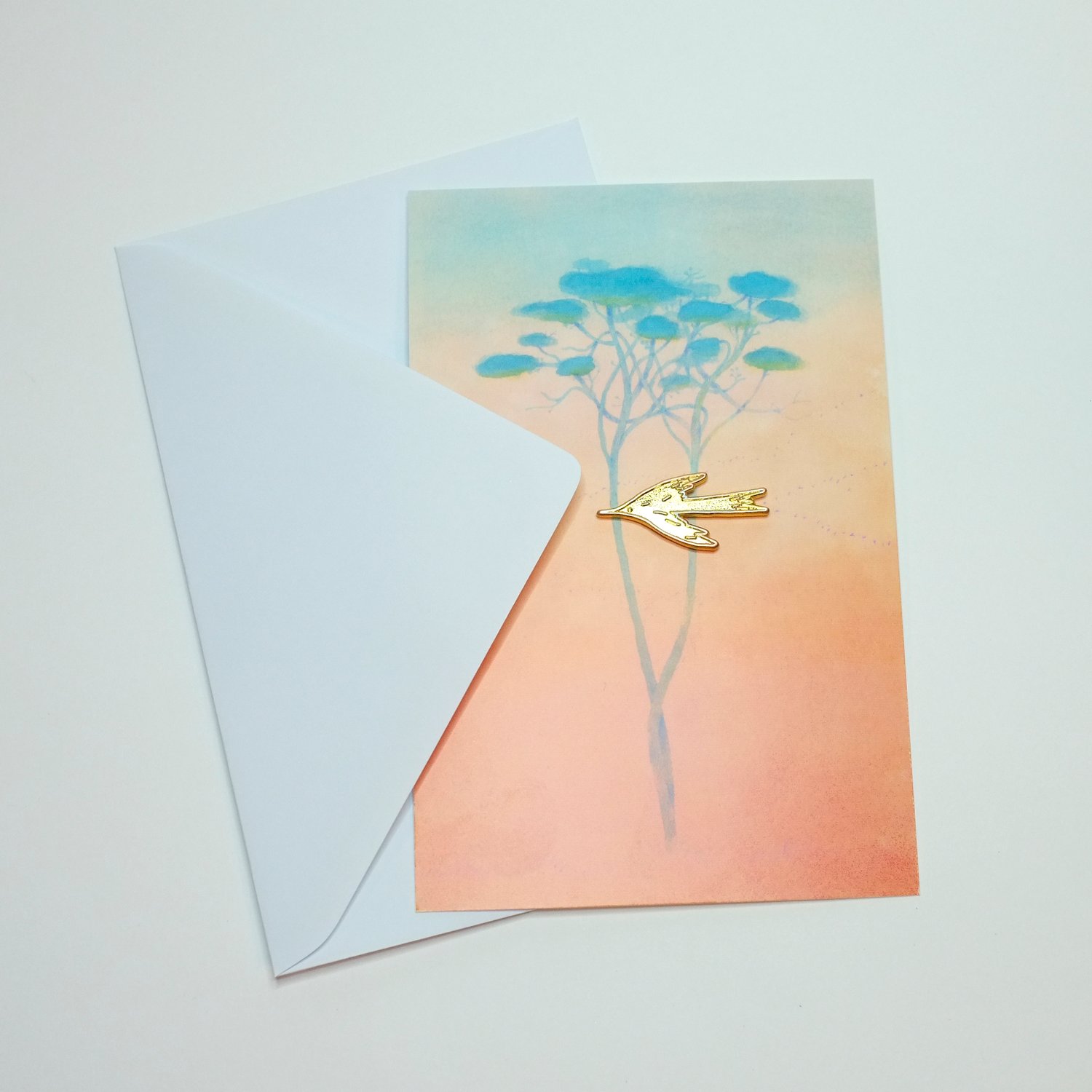 Image of CARD WITH PIN — Trees