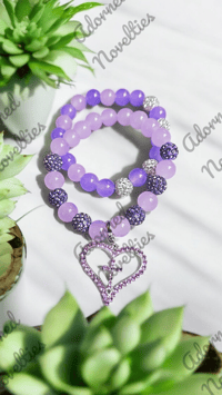 Image 3 of ANA826233 Cross My Heart Purple Bracelet Set