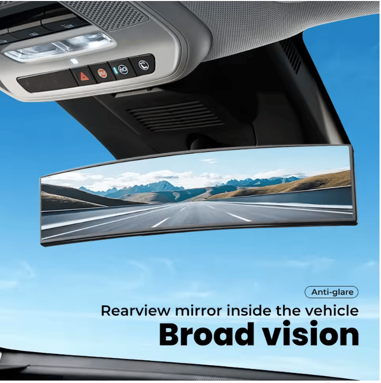 Image of Interior Rear View Mirror Wide Angle Convex Rearview Mirror Anti Glare Large Vision Panoramic
