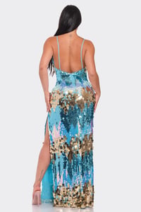 Image 2 of Sequin Side Slit Long Dress