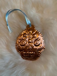 Sugar Skull copper ornament- C