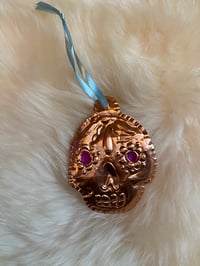 Sugar Skull copper ornament- D
