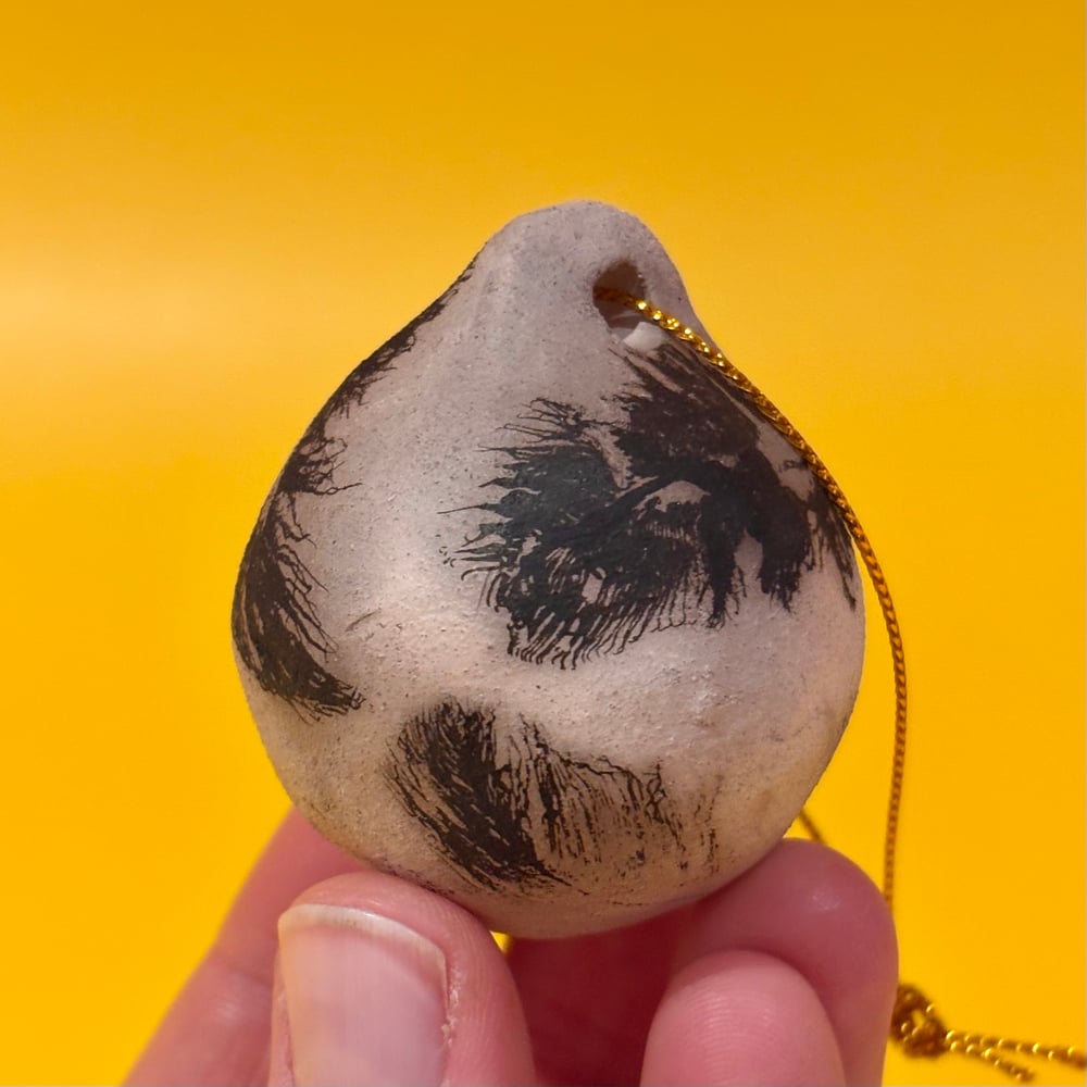 Image of Small Raku feather Bauble