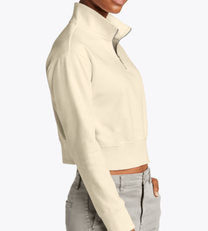 Image of Duval Script - Ladies crop half-zip