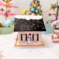 Image 5 of Black roof Christmas cottage ornament 