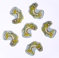 Image 1 of gouache green trout sticker