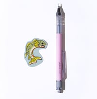 Image 2 of gouache green trout sticker