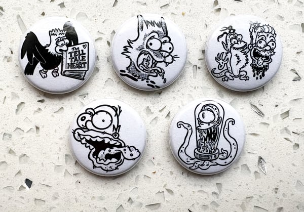 Image of Mini Simpsons Treehouse of Horror buttons