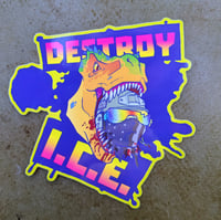 Image 1 of Anti-I.C.E. Dinosaur - 4 inch Glossy Vinyl Sticker