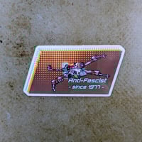 Image 1 of Antifa Rebel X-Wing - 3 inch Transparent Vinyl Sticker