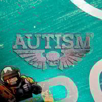 Image 2 of Grimdark Autism - 3.5 inch Transparent Vinyl Sticker
