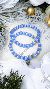 Image 1 of ANA826247 - Sky Blue Cat Eye Bead Bracelet