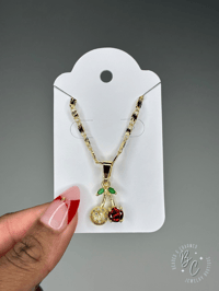 Tropical Cherry Drop Necklace 