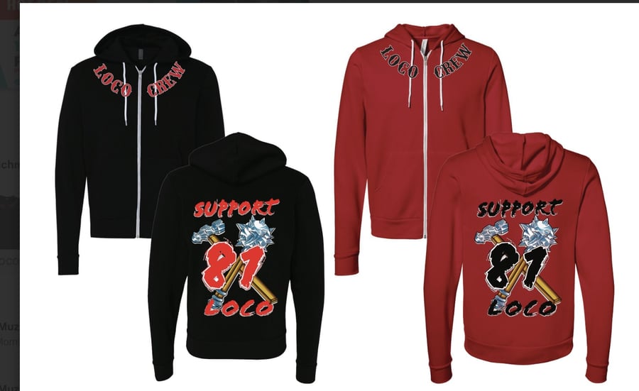 Image of Loco Hammer & Mace Zip up Hoodie